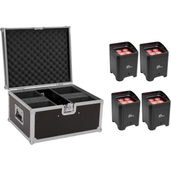 EUROLITE Set 4x AKKU UP-4 Entry QCL Spot + Case
