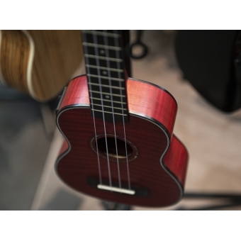 DIMAVERY UK-100 Soprano Ukulele, flamed red #4