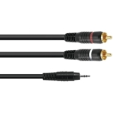 OMNITRONIC Adaptercable 3.5 Jack/2xRCA 0,5m bk