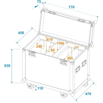 ROADINGER Flightcase 2x TMH BSW-380 with wheels #5