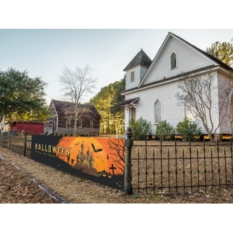 EUROPALMS Halloween Banner, Haunted House, 300x90cm #3
