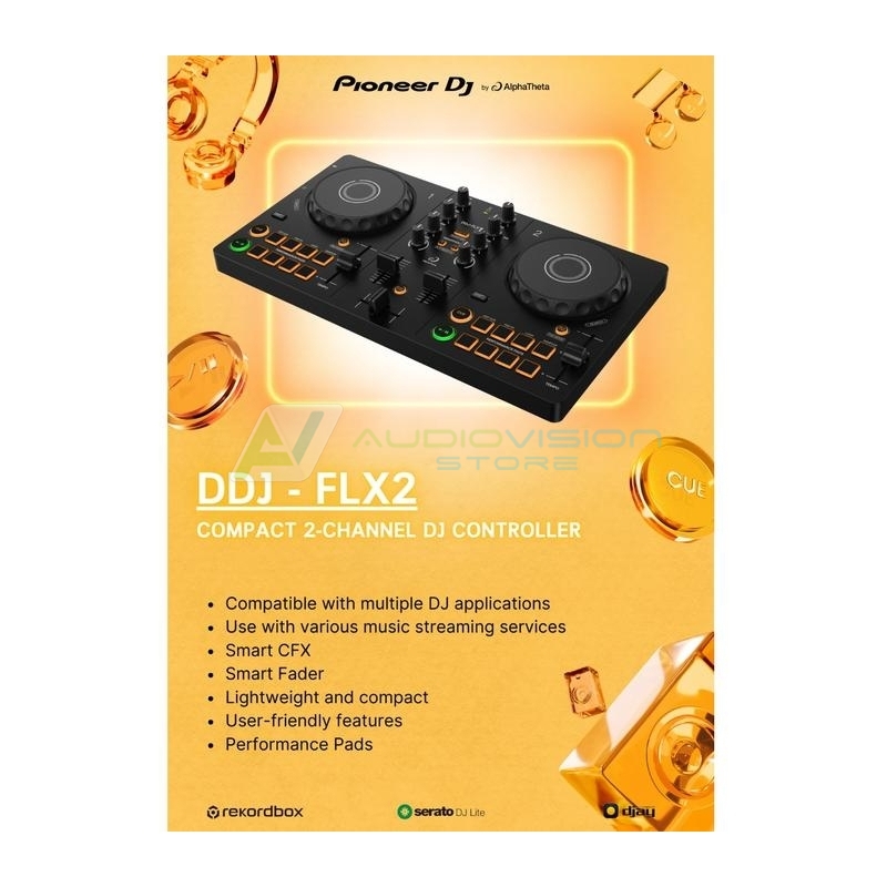 AlphaTheta DDJ-FLX2 - Controller DJ compact cu 2 canale