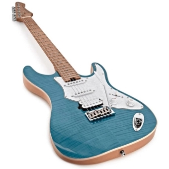 Aria PRO II 714-MK2 TQBL - Chitara electrica din artar flambat/ Turqoise Blue #8