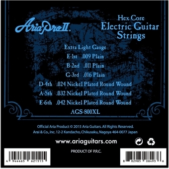 Aria AGS-800XL - Set corzi pentru chitara electrica/ Extra Light Gauge #2