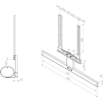 Cadru pentru Sonos ARC (Ultra) CAVUS - TV WALL MOUNT ARC WHITE #2
