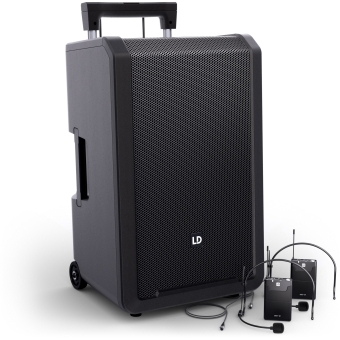 LD Systems ANNY® 12 BPH2 B6 - Boxă Bluetooth® portabila de 12" pe baterii, cu mixer și 2 × microfon cu cască (inclusiv bodypack)
