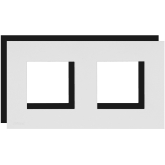 CF45DI/W - Cover frame double 45 x 45 mm - White version #2