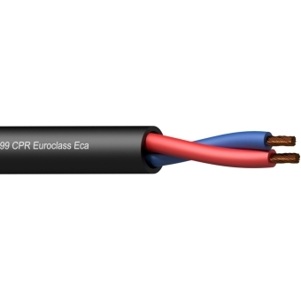BLS225-ECA/1 - Loudspeaker cable - 2 x 2.5 mm² - 13 AWG - CCA - EN60332-1-2 CPR Euroclass Eca - Black outer jacket - 100 meters