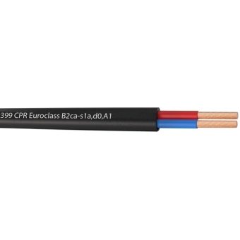 CLS215C-B2CA/1 - Loudspeaker cable - 2 x 1.5 mm² - 16 AWG -  EN50399 CPR Euroclass B2ca-s1a,d0,a1 - 100 m wooden reel - Black