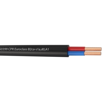CLS225C-B2CA/1 - Loudspeaker cable - 2 x 2.5 mm² - 14 AWG -  EN50399 CPR Euroclass B2ca-s1a,d0,a1 - 100 m wooden reel - Black