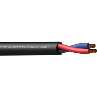 CLS260-CCA/1 - Loudspeaker cable - 2 x 6 mm² - 10 AWG -  EN50399 CPR Euroclass Cca-s1b,d0,a1 - 100 m wooden reel