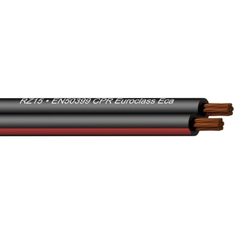 RZ15-ECA/1 - Loudspeaker cable - 2 x 1.5 mm² - 16 AWG - OFC - EN60332-1-2 CPR Euroclass Eca - 100 meter