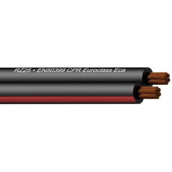 RZ25-ECA/1 - Loudspeaker cable - 2 x 2.5 mm² - 13 AWG - OFC - EN60332-1-2 CPR Euroclass Eca - 100 meter