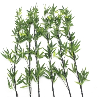 EUROPALMS Bamboo tube with leaves, artificial, 180cm, sixpack