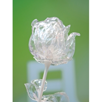 EUROPALMS Crystal rose, clear, artificial flower, 81cm 12x #5