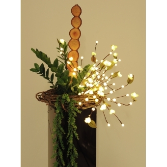 EUROPALMS Camellia bow, with LEDs, white, 50cm #8